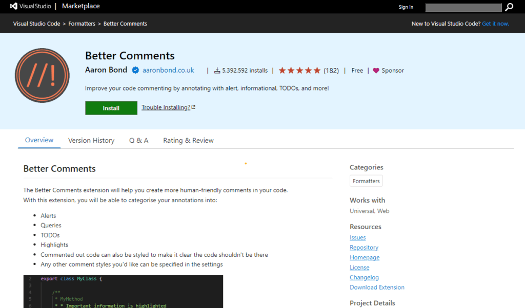 Better Comments Extension (Best Extensions for Visual Studio Code)